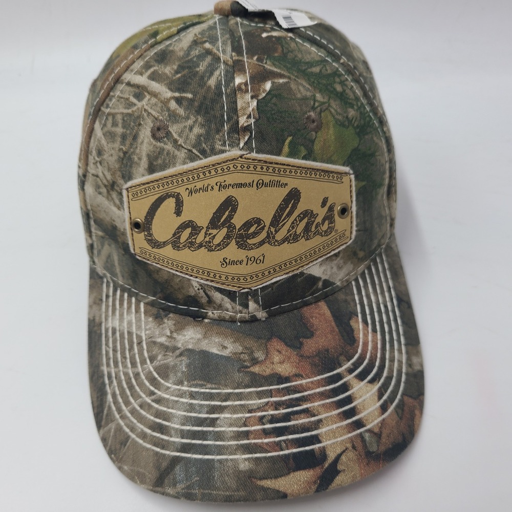 Cabelas Hat Snapback Camo Brown Green Hunting Fishing Outdoor‎ Patch Logo Men